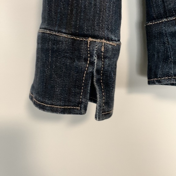 Vintage Live a Little Crop Jean Jacket Size Small - Picture 3 of 10